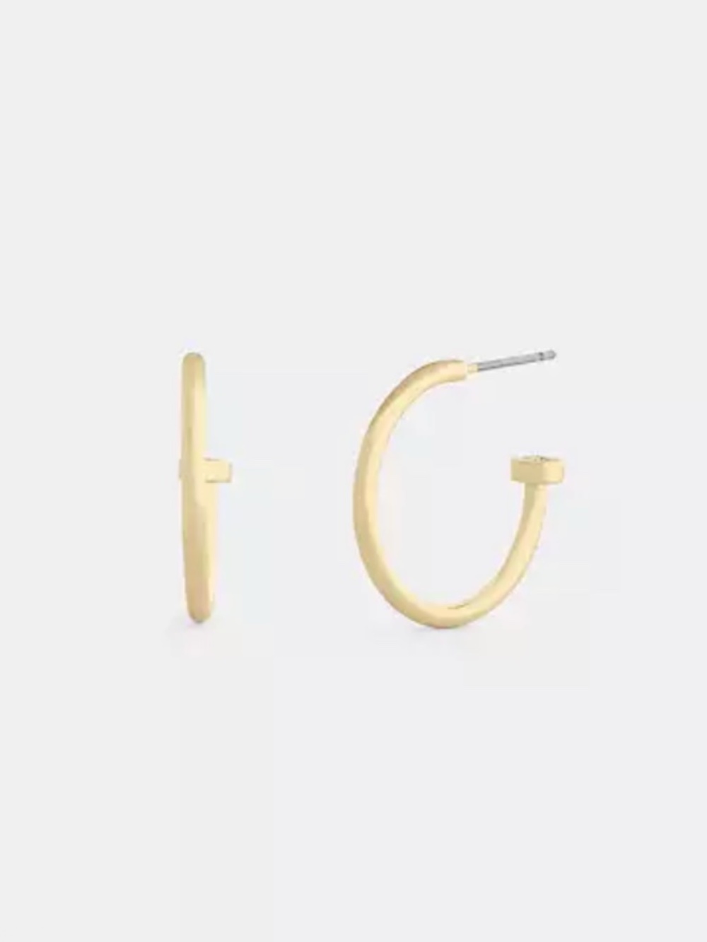 Coach Medium Gold Hoop Earrings NWT